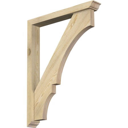 Ekena Millwork Balboa Traditional Rough Sawn Bracket w/ Offset Brace, Douglas Fir, 4"W x 28"D x 36"H BKT0402X28X36BOA01RDF